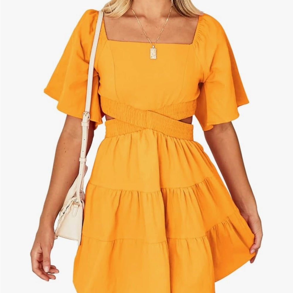 Orange Tiered Dress